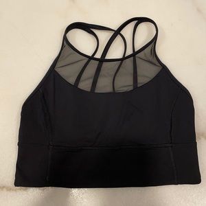 EUC black mesh long-line bra